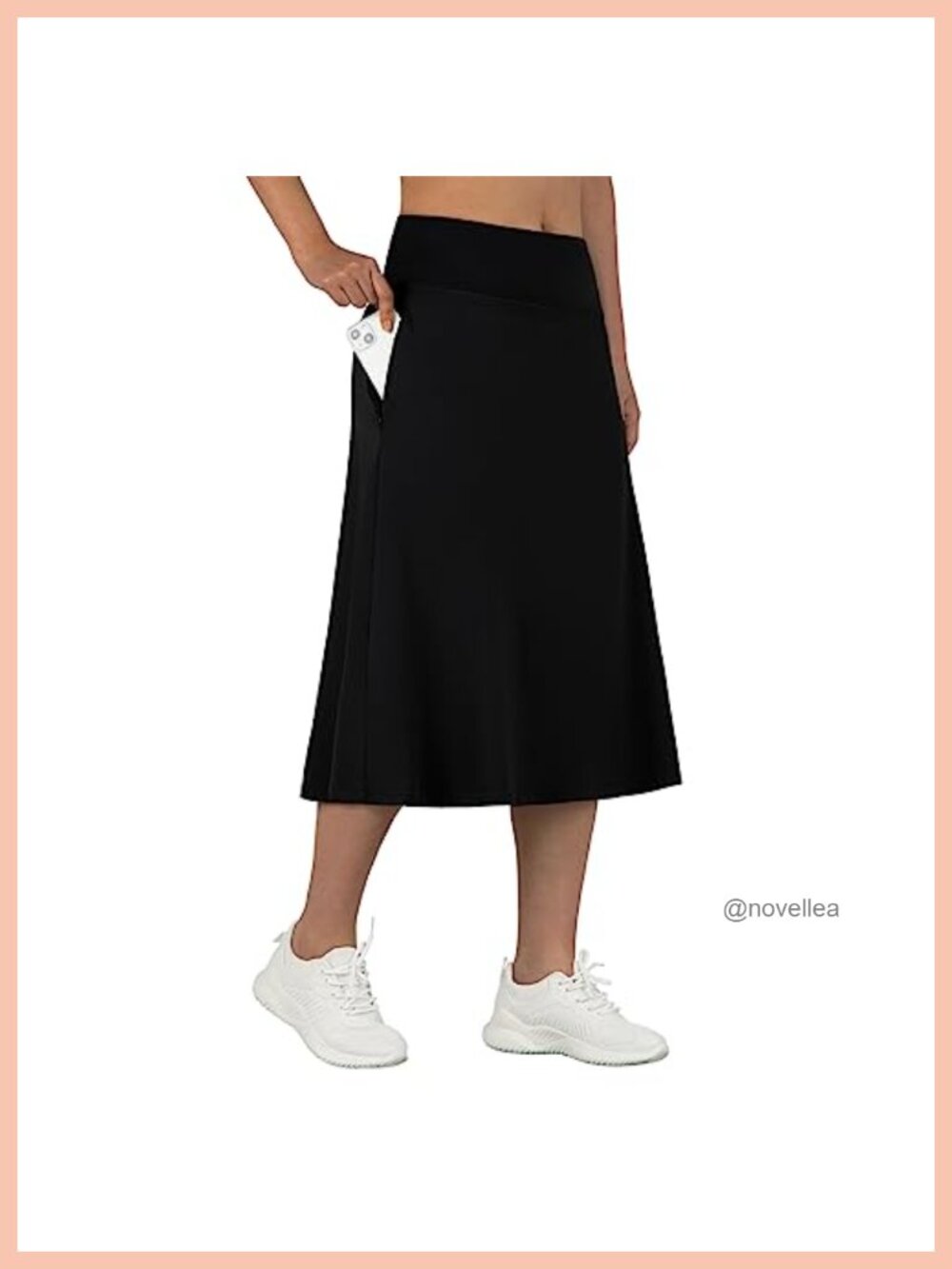 Women's 28" Midi Skort Knee Length Athletic Skirt with Pockets